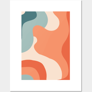 Colorful Retro Waves 1, Swirl Posters and Art